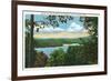 Great Barrington, Massachusetts - A Glimpse of Lake Garfield-Lantern Press-Framed Premium Giclee Print