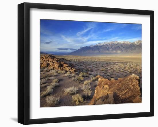 Great Basin Curvilinear Abstract-Style Petroglyphs, Bishop, California, Usa-Dennis Flaherty-Framed Photographic Print