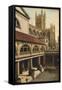 Great Bath, Roman Baths, Bath, Somerset, C1925-null-Framed Stretched Canvas