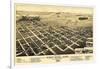 Great Bend, Kansas - Panoramic Map-Lantern Press-Framed Art Print