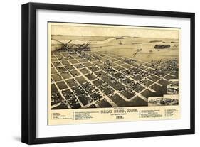 Great Bend, Kansas - Panoramic Map-Lantern Press-Framed Art Print