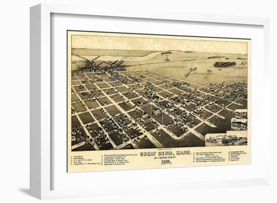 Great Bend, Kansas - Panoramic Map-Lantern Press-Framed Art Print