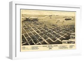 Great Bend, Kansas - Panoramic Map-Lantern Press-Framed Art Print