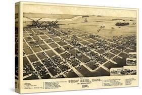 Great Bend, Kansas - Panoramic Map-Lantern Press-Stretched Canvas