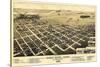 Great Bend, Kansas - Panoramic Map-Lantern Press-Stretched Canvas