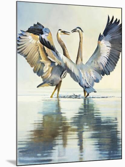 Great Blue Herons-Max Hayslette-Mounted Giclee Print