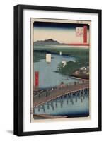 Great Bridge at Senju-Ando Hiroshige-Framed Art Print