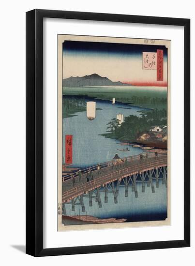 Great Bridge at Senju-Ando Hiroshige-Framed Art Print