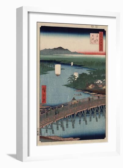 Great Bridge at Senju-Ando Hiroshige-Framed Art Print