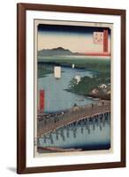 Great Bridge at Senju-Ando Hiroshige-Framed Art Print