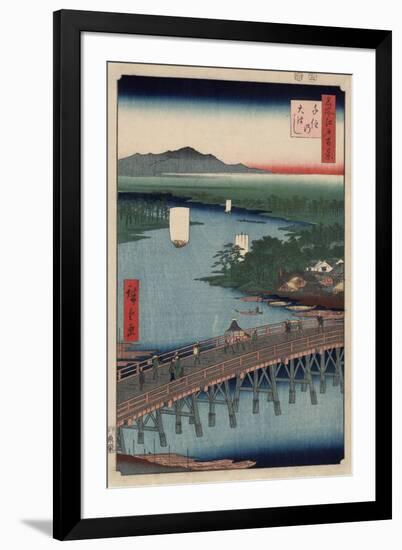 Great Bridge at Senju-Ando Hiroshige-Framed Art Print