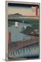 Great Bridge at Senju-Ando Hiroshige-Mounted Giclee Print