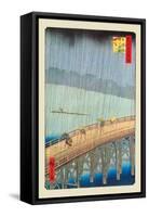 Great Bridge, Sudden Shower at Atake-Ando Hiroshige-Framed Stretched Canvas