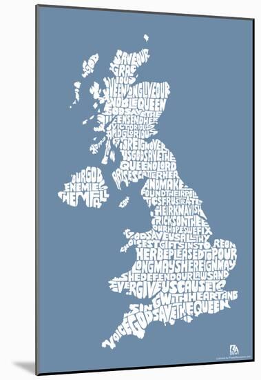 Great Britain God Save the Queen Text Poster-null-Mounted Poster