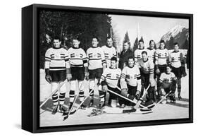 Great Britain Ice Hockey Team, Winter Olympic Games, Garmisch-Partenkirchen, Germany, 1936-null-Framed Stretched Canvas