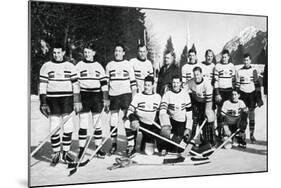 Great Britain Ice Hockey Team, Winter Olympic Games, Garmisch-Partenkirchen, Germany, 1936-null-Mounted Giclee Print