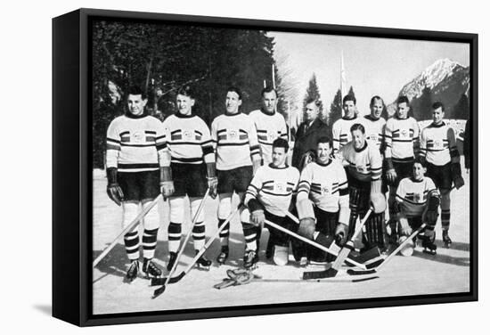Great Britain Ice Hockey Team, Winter Olympic Games, Garmisch-Partenkirchen, Germany, 1936-null-Framed Stretched Canvas