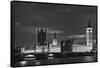 Great Britain, London. Dusk on Big Ben and the Houses of Parliament-Dennis Flaherty-Framed Stretched Canvas