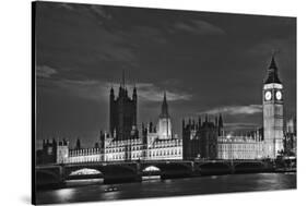 Great Britain, London. Dusk on Big Ben and the Houses of Parliament-Dennis Flaherty-Stretched Canvas