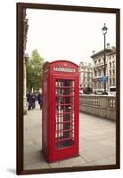 Great Britain, London, house, telephone box, architecture, facade-Nora Frei-Framed Photographic Print