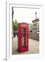 Great Britain, London, house, telephone box, architecture, facade-Nora Frei-Framed Photographic Print