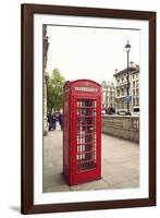 Great Britain, London, house, telephone box, architecture, facade-Nora Frei-Framed Photographic Print