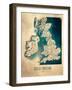 Great Britain Map-Dionisis Gemos-Framed Giclee Print