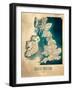 Great Britain Map-Dionisis Gemos-Framed Giclee Print