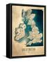 Great Britain Map-Dionisis Gemos-Framed Stretched Canvas