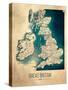 Great Britain Map-Dionisis Gemos-Stretched Canvas