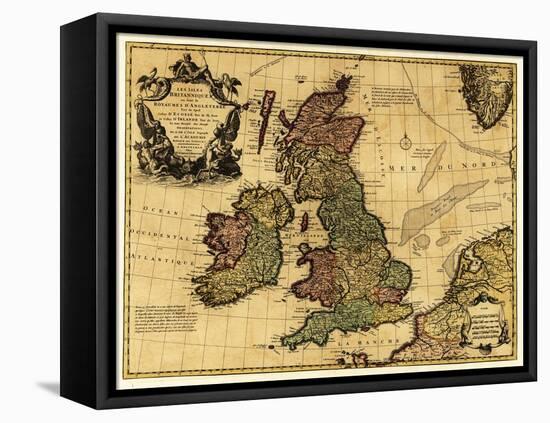 Great Britain - Panoramic Map-Lantern Press-Framed Stretched Canvas