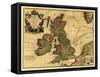 Great Britain - Panoramic Map-Lantern Press-Framed Stretched Canvas