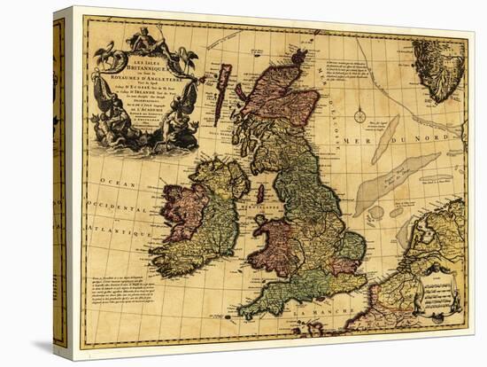 Great Britain - Panoramic Map-Lantern Press-Stretched Canvas