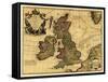 Great Britain - Panoramic Map-Lantern Press-Framed Stretched Canvas