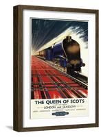 Great Britain - Queen of Scots Pullman Train British Railways Poster-Lantern Press-Framed Art Print