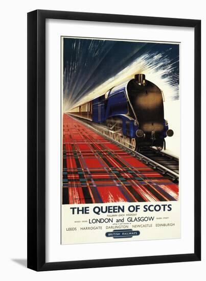 Great Britain - Queen of Scots Pullman Train British Railways Poster-Lantern Press-Framed Art Print