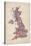 Great Britain UK City Text Map-Michael Tompsett-Stretched Canvas