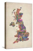 Great Britain UK City Text Map-Michael Tompsett-Stretched Canvas