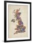 Great Britain UK City Text Map-Michael Tompsett-Framed Art Print