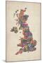 Great Britain UK City Text Map-Michael Tompsett-Mounted Art Print