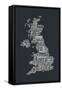 Great Britain UK City Text Map-Michael Tompsett-Framed Stretched Canvas