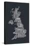 Great Britain UK City Text Map-Michael Tompsett-Stretched Canvas