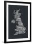 Great Britain UK City Text Map-Michael Tompsett-Framed Art Print