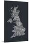 Great Britain UK City Text Map-Michael Tompsett-Mounted Art Print