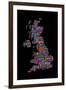 Great Britain UK City Text Map-Michael Tompsett-Framed Art Print