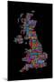 Great Britain UK City Text Map-Michael Tompsett-Mounted Art Print