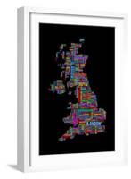 Great Britain UK City Text Map-Michael Tompsett-Framed Art Print