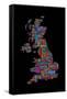 Great Britain UK City Text Map-Michael Tompsett-Framed Stretched Canvas