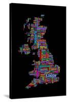 Great Britain UK City Text Map-Michael Tompsett-Stretched Canvas