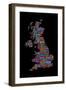 Great Britain UK City Text Map-Michael Tompsett-Framed Art Print